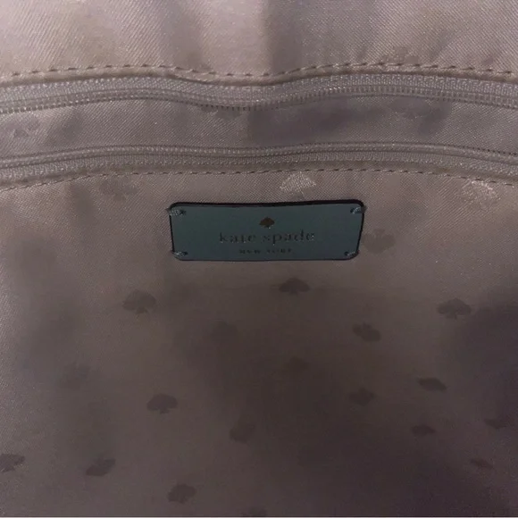 kate spade Two-Tone Light and Dark Teal Leather Tote - Picture 6 of 9